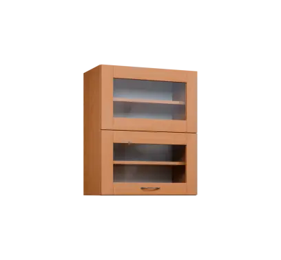 CHVVP - 6S horní skříňka, 2 výklopy, prosklená, 730x600x300, buk royal